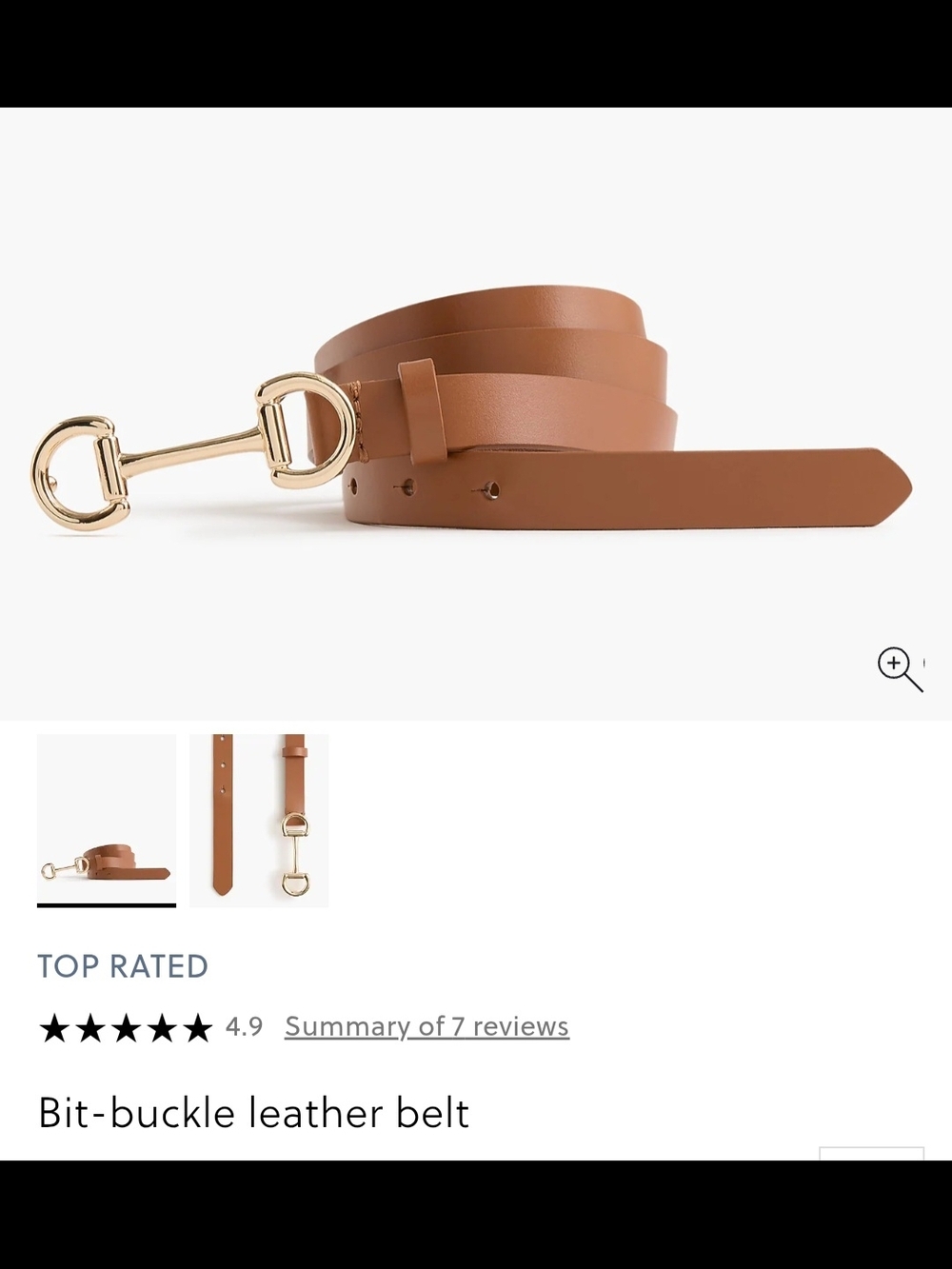 J.Crew Brown Leather Bit-Buckle Belt with Gold Hardware